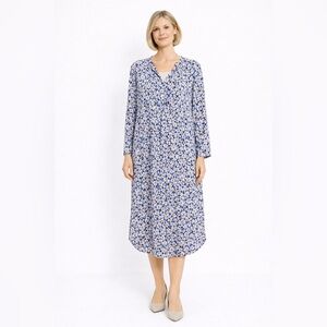 SIMPLE WISH Blue and Cream Floral Dress NWT